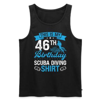 46 Year Old Scuba Diver Snorkeling Mask Dive - Men's Premium Organic Tank Top - black - Front - Michal (187cm)