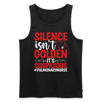 Pulmonary Nurse Silence is Suspicious Nursing - Männer Premium Bio Tank Top - Schwarz - Vorne - AI Model Male 178 light (178cm)