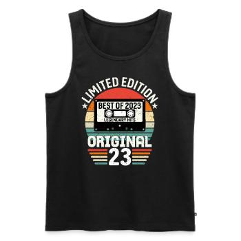 Limited edition of the best of the original of 2023 - Men's Premium Organic Tank Top - black - Front - Michal (187cm)