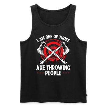 Axe Throwing One of those Axe people Quote - Männer Premium Bio Tank Top - Schwarz - Vorne - Michal (187cm)