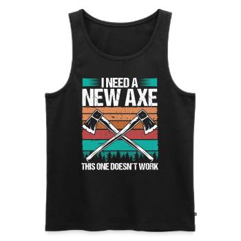 Axe Throwing I need a new Axe Thrower Quote - Männer Premium Bio Tank Top - Schwarz - Vorne - Michal (187cm)