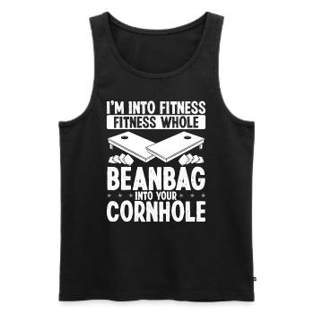 Cornhole Game Tossing Fitness Cornhole Player - Men's Premium Organic Tank Top - black - Front - Michal (187cm)