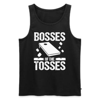 Cornhole Game Boss of the Tosses Cornhole Player - Men's Premium Organic Tank Top - black - Front - Michal (187cm)