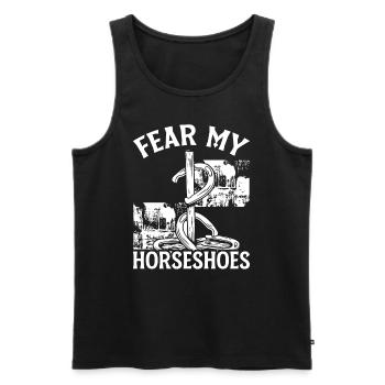 Horseshoe Pitching Game Fear Horseshoes Tournament - Männer Premium Bio Tank Top - Schwarz - Vorne - AI Model Male 178 light (178cm)