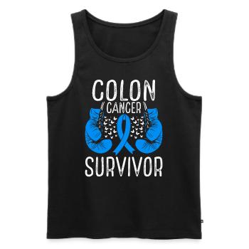 Colon Cancer Survivor Awareness Ribbon Gloves - Männer Premium Bio Tank Top - Schwarz - Vorne - Michal (187cm)