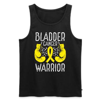 Bladder Cancer Warrior Awareness Ribbon Gloves - Men's Premium Organic Tank Top - black - Front - Michal (187cm)