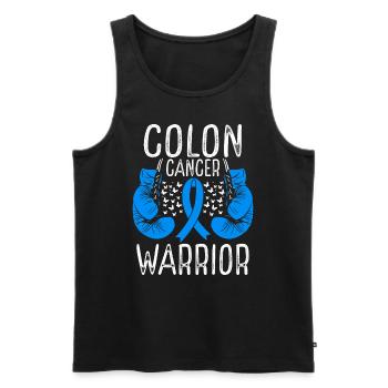 Colon Cancer Warrior Awareness Ribbon Gloves - Männer Premium Bio Tank Top - Schwarz - Vorne - Michal (187cm)
