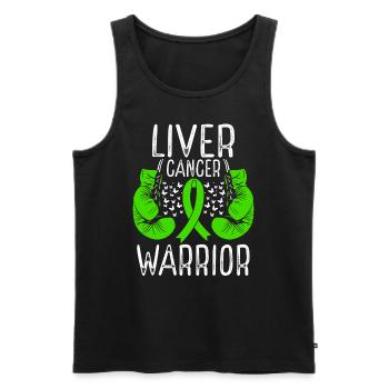 Liver Cancer Warrior Awareness Ribbon Gloves - Männer Premium Bio Tank Top - Schwarz - Vorne - Michal (187cm)