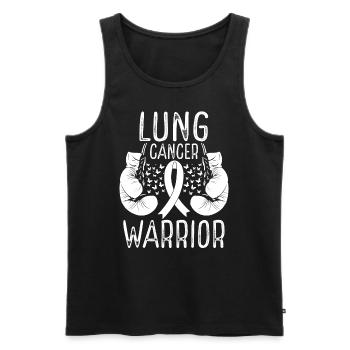 Lung Cancer Warrior Awareness Ribbon Gloves - Männer Premium Bio Tank Top - Schwarz - Vorne - Michal (187cm)