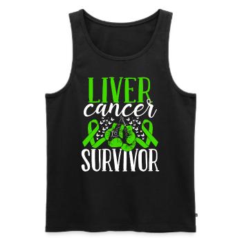 Liver Cancer Awareness Ribbon Gloves Survivor - Männer Premium Bio Tank Top - Schwarz - Vorne - Michal (187cm)