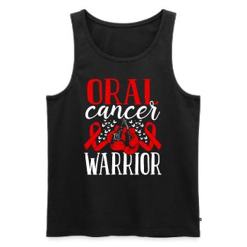 Oral Cancer Awareness Ribbon Gloves Warrior - Men's Premium Organic Tank Top - black - Front - Michal (187cm)