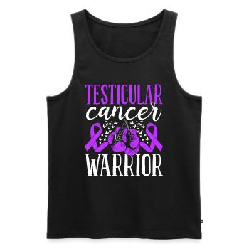 Testicule Cancer Awareness Ribbon Gants Warrior - Débardeur bio Premium Homme - noir - Devant - Michal (187cm)