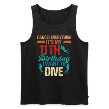 11 ans Plongeur Plongée Idée d’anniversaire Snorkeling - Débardeur bio Premium Homme - noir - Devant - Michal (187cm)
