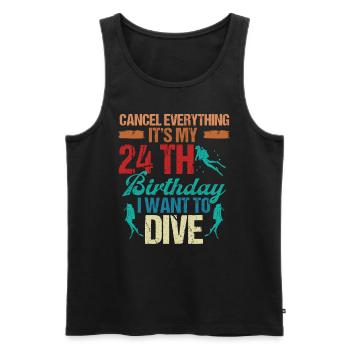 24 Year Old Scuba Diver Birthday Idea Snorkeling - Männer Premium Bio Tank Top - Schwarz - Vorne - AI Model Male 178 light (178cm)