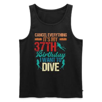 37 ans Plongeur Plongeur Anniversaire Idée Snorkeling - Débardeur bio Premium Homme - noir - Devant - Michal (187cm)
