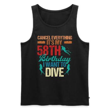 58 ans Scuba Diver Birthday Idea Snorkeling - Débardeur bio Premium Homme - noir - Devant - Michal (187cm)