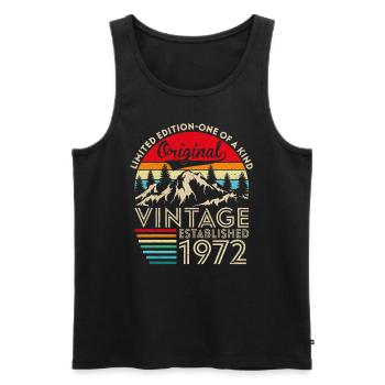 Original vintage established in 1972 anniversary - Men's Premium Organic Tank Top - black - Front - Michal (187cm)