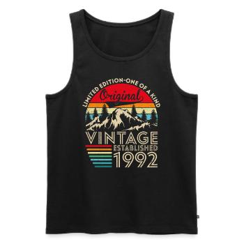 Original vintage established in 1992 anniversary - Men's Premium Organic Tank Top - black - Front - Michal (187cm)