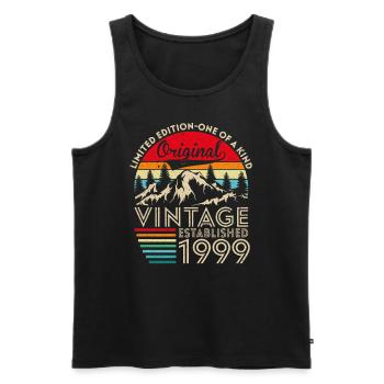Original vintage established in 1999 anniversary - Men's Premium Organic Tank Top - black - Front - Michal (187cm)