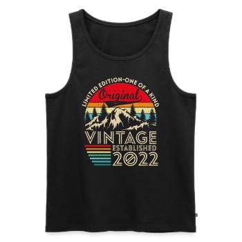 Original vintage established in 2022 anniversary - Men's Premium Organic Tank Top - black - Front - Michal (187cm)