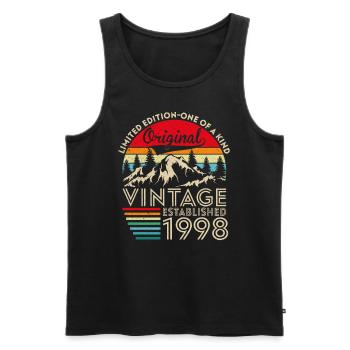 Original vintage established in 1998 anniversary - Men's Premium Organic Tank Top - black - Front - Michal (187cm)