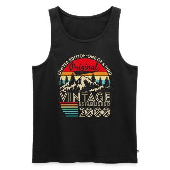 Ursprünglicher Jahrgang im Jahr 2000 - Männer Premium Bio Tank Top - Schwarz - Vorne - AI Model Male 178 light (178cm)