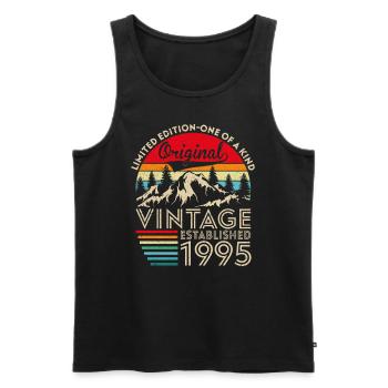Original Vintage Établi En 1995 Anniversaire - Débardeur bio Premium Homme - noir - Devant - Michal (187cm)