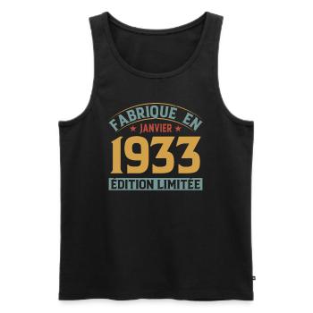 Fabriqué En Janvier 1933 Édition Limitée - Débardeur bio Premium Homme - noir - Devant - Michal (187cm)