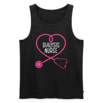 Dialysis Nurse Stethoscope Appreciation Heart - Men's Premium Organic Tank Top - black - Front - Michal (187cm)