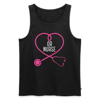 Operating Room Nurse Stethoscope Appreciation - Men's Premium Organic Tank Top - black - Front - AI Model Male 178 light (178cm)