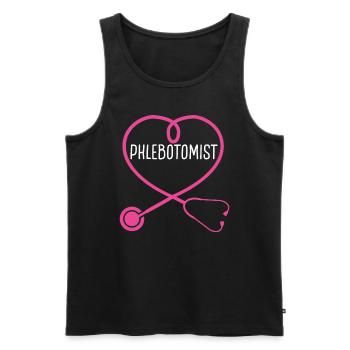 Phlebotomist Stethoscope Appreciation Heart - Männer Premium Bio Tank Top - Schwarz - Vorne - AI Model Male 178 light (178cm)