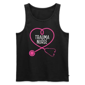 Trauma Nurse Stethoscope Appreciation Heart - Männer Premium Bio Tank Top - Schwarz - Vorne - AI Model Male 178 light (178cm)