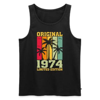 Édition Originale Limitée De 1974 - Débardeur bio Premium Homme - noir - Devant - Michal (187cm)