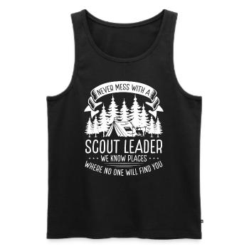 Scouting Never mess with a Scout Leader Club Scout - Men's Premium Organic Tank Top - black - Front - Michal (187cm)