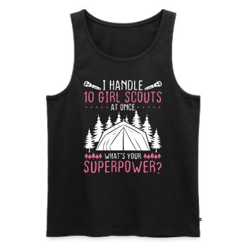Girl Scout Leader 10 Girl Scouts at once Scouting - Men's Premium Organic Tank Top - black - Front - Michal (187cm)