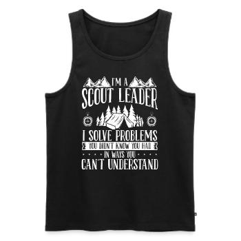 Scout Leader I solve problems Scouting Boy Scouts - Men's Premium Organic Tank Top - black - Front - Michal (187cm)