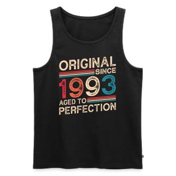 Original seit 1993 bis zur Perfektion gereift - Männer Premium Bio Tank Top - Schwarz - Vorne - Michal (187cm)