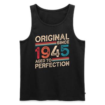 Original Since 1945 Aged To Perfection - Men's Premium Organic Tank Top - black - Front - Michal (187cm)