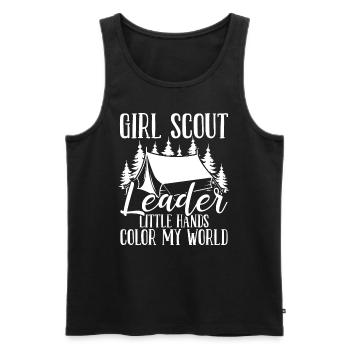 Girl Scout Leader Tiny Scouts color my World - Men's Premium Organic Tank Top - black - Front - Michal (187cm)