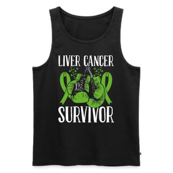 Liver Cancer Month Survivor Ribbon Boxing Gloves - Männer Premium Bio Tank Top - Schwarz - Vorne - Michal (187cm)