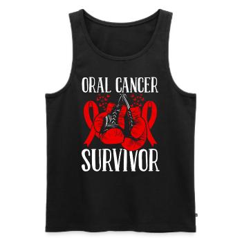 Oral Cancer Month Survivor Ribbon Boxing Gloves - Männer Premium Bio Tank Top - Schwarz - Vorne - Michal (187cm)