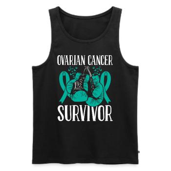 Ovarian Cancer Month Survivor Ribbon Boxing Gloves - Männer Premium Bio Tank Top - Schwarz - Vorne - AI Model Male 178 light (178cm)
