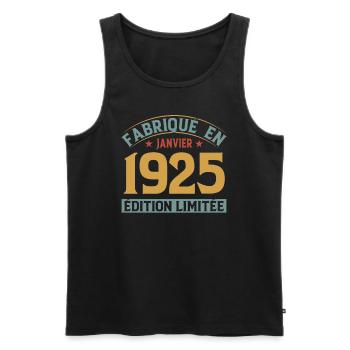 Fabriqué En Janvier 1925 Édition Limitée - Débardeur bio Premium Homme - noir - Devant - Michal (187cm)