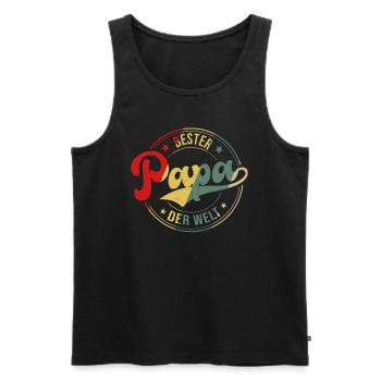Bester Papa Der Welt - Männer Premium Bio Tank Top - Schwarz - Vorne - AI Model Male 178 light (178cm)