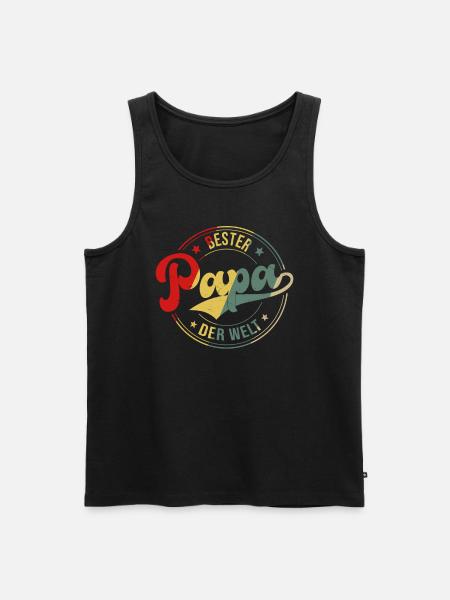 Bester Papa Der Welt - Männer Premium Bio Tank Top - Schwarz