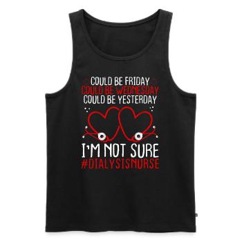 Dialysis Nurse Night Shift Worker Stethoscope - Men's Premium Organic Tank Top - black - Front - Michal (187cm)