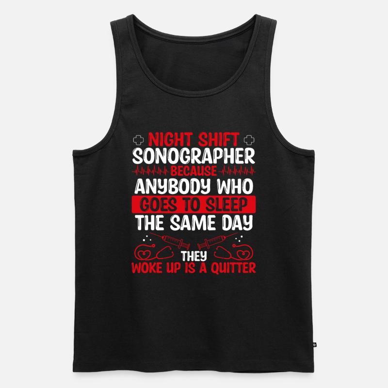 Night Shift Sonographer Nursing - Männer Premium Bio Tank Top - Schwarz