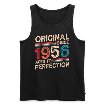 Original seit 1956 bis zur Perfektion gereift - Männer Premium Bio Tank Top - Schwarz - Vorne - Michal (187cm)