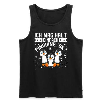 Ich Mag Halt Einfach Pinguine - Männer Premium Bio Tank Top - Schwarz - Vorne - AI Model Male 178 light (178cm)