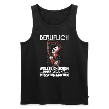 Wollte Etwas Mit Den Menschen Machen - Männer Premium Bio Tank Top - Schwarz - Vorne - AI Model Male 178 light (178cm)